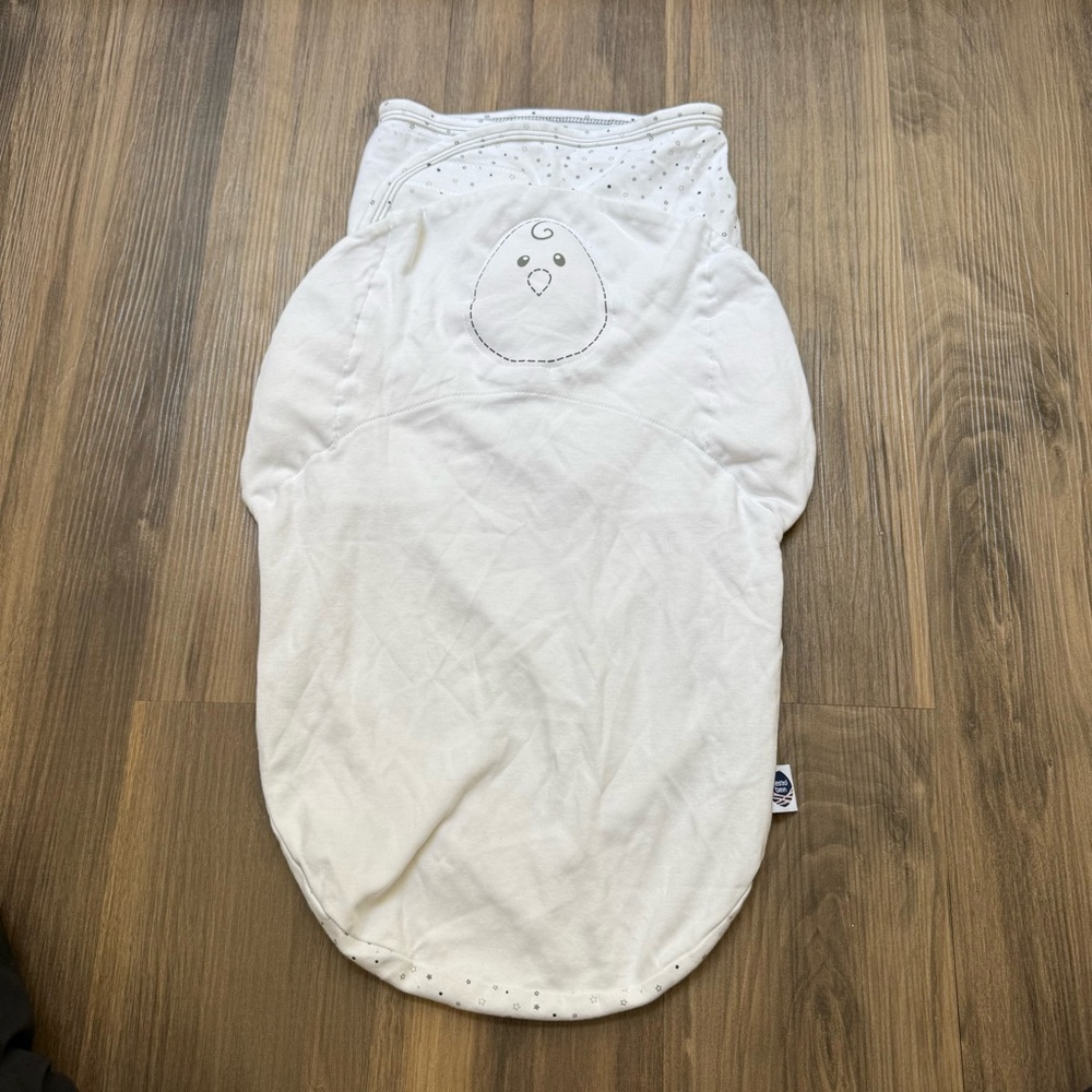 Nested Bean White Baby Sleep Sack with Chick Embroidery